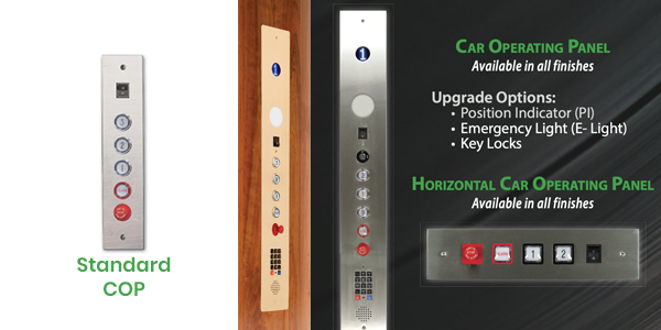 standard and upgraded car operating panels